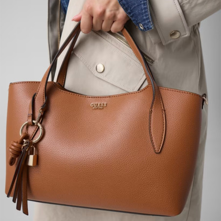 Guess Melody Sac Shopping et Pochette 2 en 1 Caramel porté main