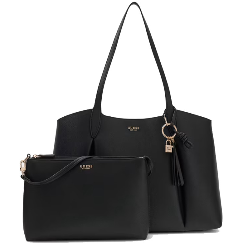 Guess Melody Large Shopping Bag and Detachable Pouch 2-in-1 Black