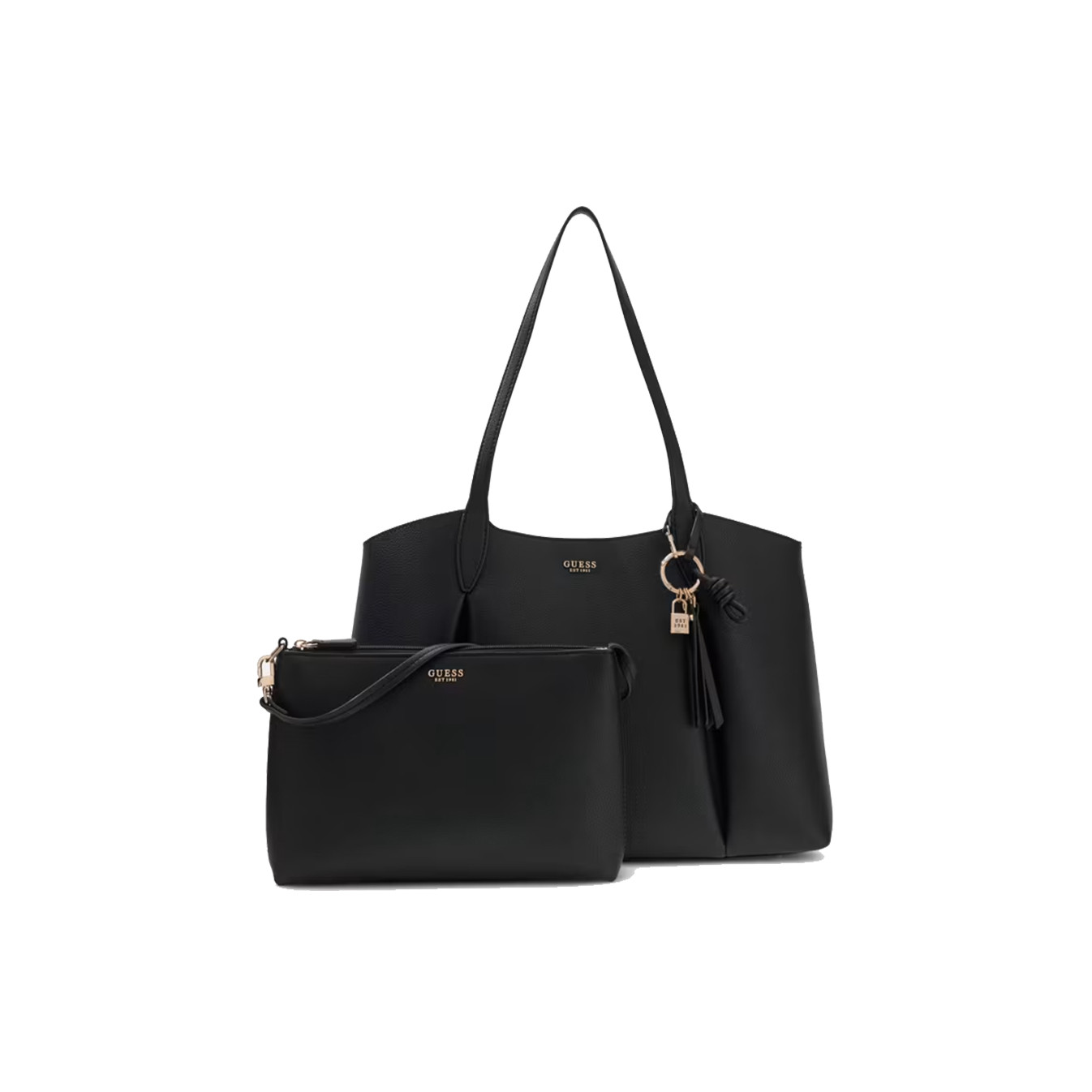 Guess Melody Large Shopping Bag and Detachable Pouch 2-in-1 Black