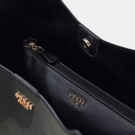 Guess Melody Grand Sac Shopping et Pochette 2 en 1 Black ouvert