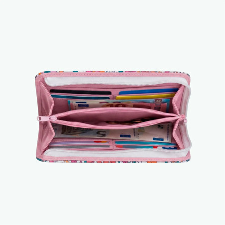 Cabaïa Wallet Large Grand Portefeuille Et Compagnon Liberty Emma & Amelia ouvert