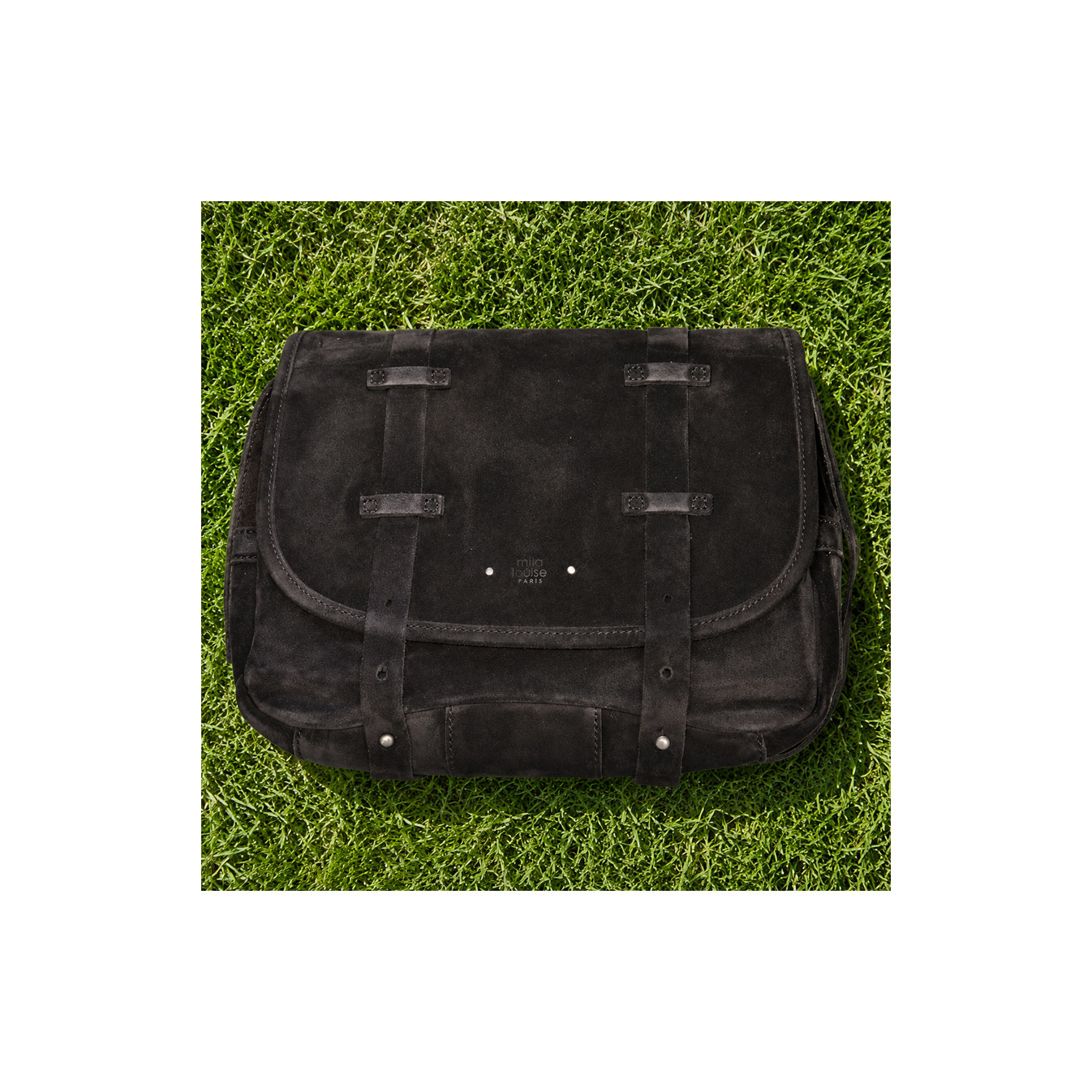 Mila Louise Bess 1V Crossbody Bag with Stud Details in Dark Brown
