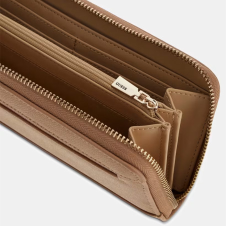 Guess Amorette Compagnon Zippé Beige ouvert
