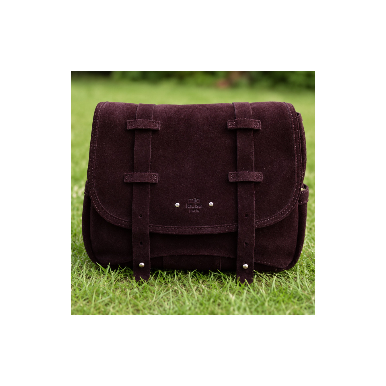 Mila Louise Bess 1V Crossbody Bag with Stud Details in Red Dark