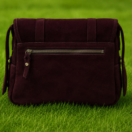 Mila Louise Bess 1V Besace En Cuir Et Détails Cloutés Rouge Dark dos