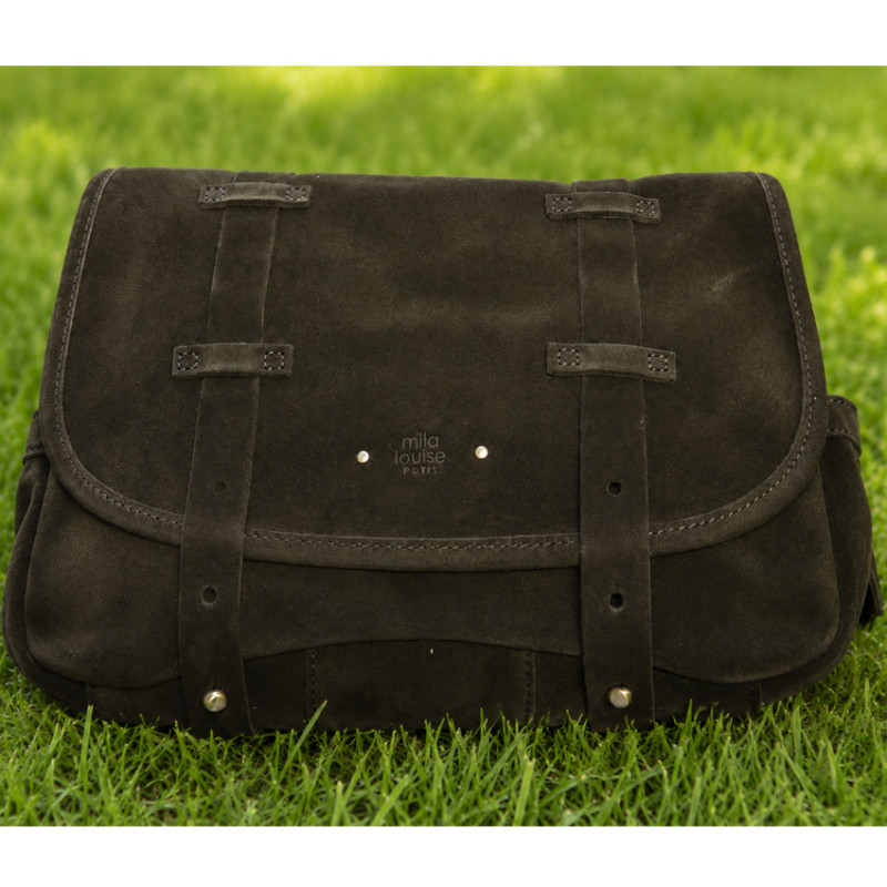 Mila Louise Bess 1V Crossbody Bag with Stud Details in Kaki Dark