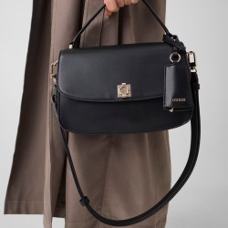 Guess Audrey Black Faux Leather Handbag