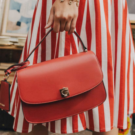 Guess Audrey Handbag Faux Leather DRC Dark Red
