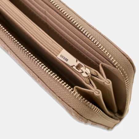 Guess Ella Logo Zippered Companion Beige Logo