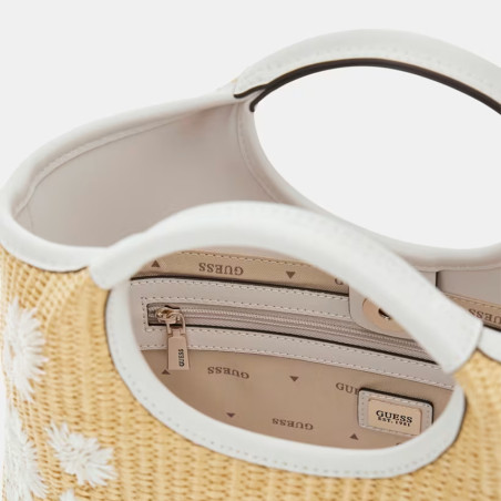 Guess Kirsten Mini Handbag Off White