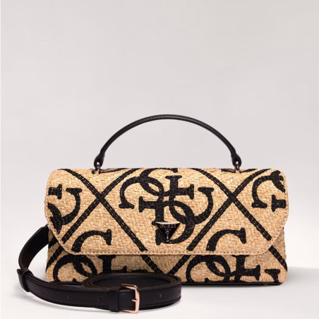 Guess Kirsten Mini Handbag Clutch Bag Natural Black