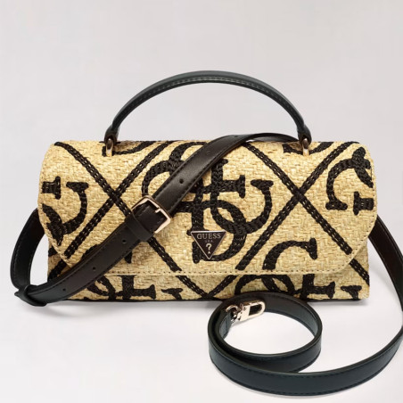 Guess Kirsten Mini Handbag Clutch Bag Natural Black