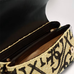 Guess Kirsten Mini Handbag Clutch Bag Natural Black