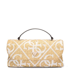 Guess Kirsten Mini Sac A Main Baguette NRI Naturel Blanc