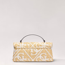 Guess Kirsten Mini Sac A Main Baguette NRI Naturel Blanc dos