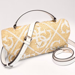 Guess Kirsten Mini Sac A Main Baguette NRI Naturel Blanc profil