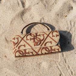 Guess Kirsten Mini Handbag Clutch Bag Natural Camel