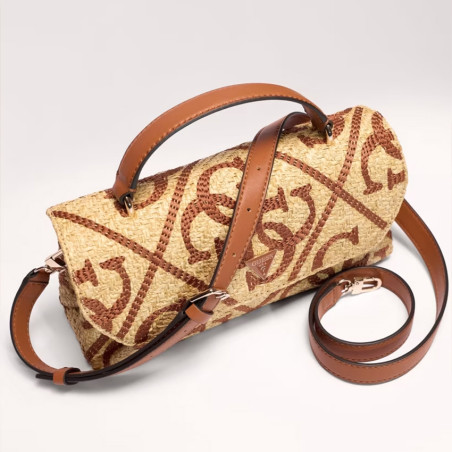 Guess Kirsten Mini Handbag Clutch Bag Natural Camel