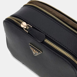 Guess Noelle II Crossbody Leather Effect Bag 2 Compartments Black