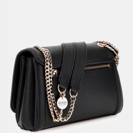 Guess Noelle II Sac Bandoulière En Chaîne Effet Cuir Saffiano Black dos