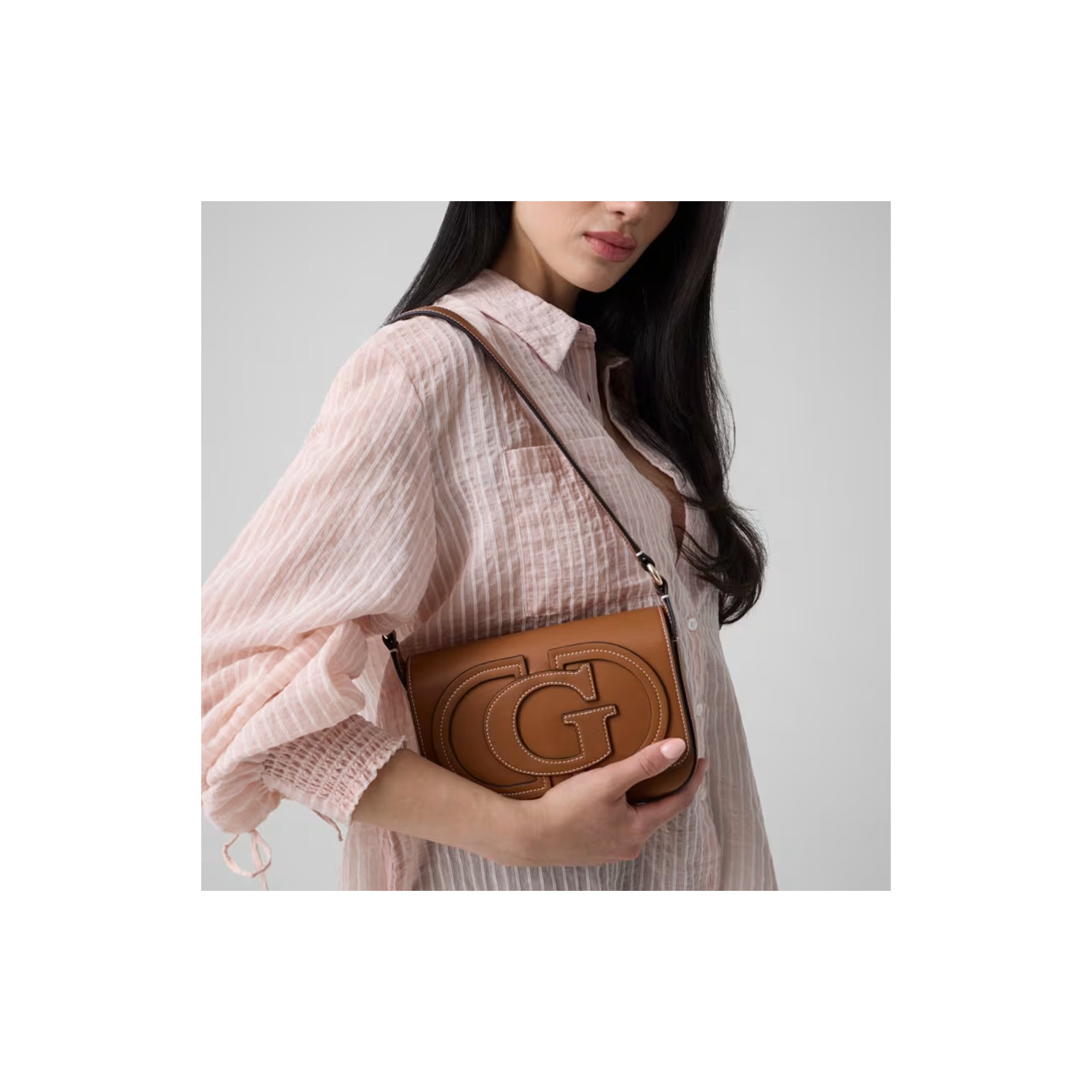 Guess Ruby Crossbody Bag in Faux Leather Caramel