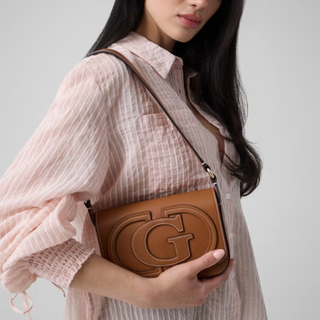 Guess Ruby Sac Porté Travers En Simili Cuir Caramel