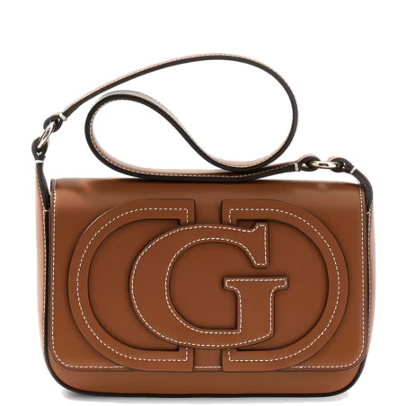 Guess Ruby Sac Porté Travers En Simili Cuir Caramel face