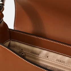 Guess Ruby Sac Porté Travers En Simili Cuir Caramel ouvert
