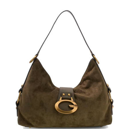 Guess Camden Medium Shoulder Bag Faux Nubuck Olive