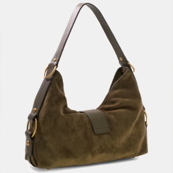 Guess Camden Medium Shoulder Bag Faux Nubuck Olive
