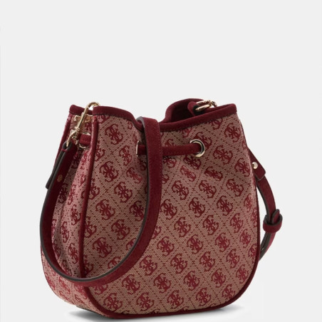 Guess Samantha Mini Bucket Bag MTG Red Multi