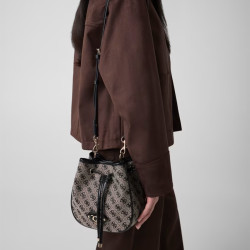 Guess Samantha Mini Bucket Bag Black Logo