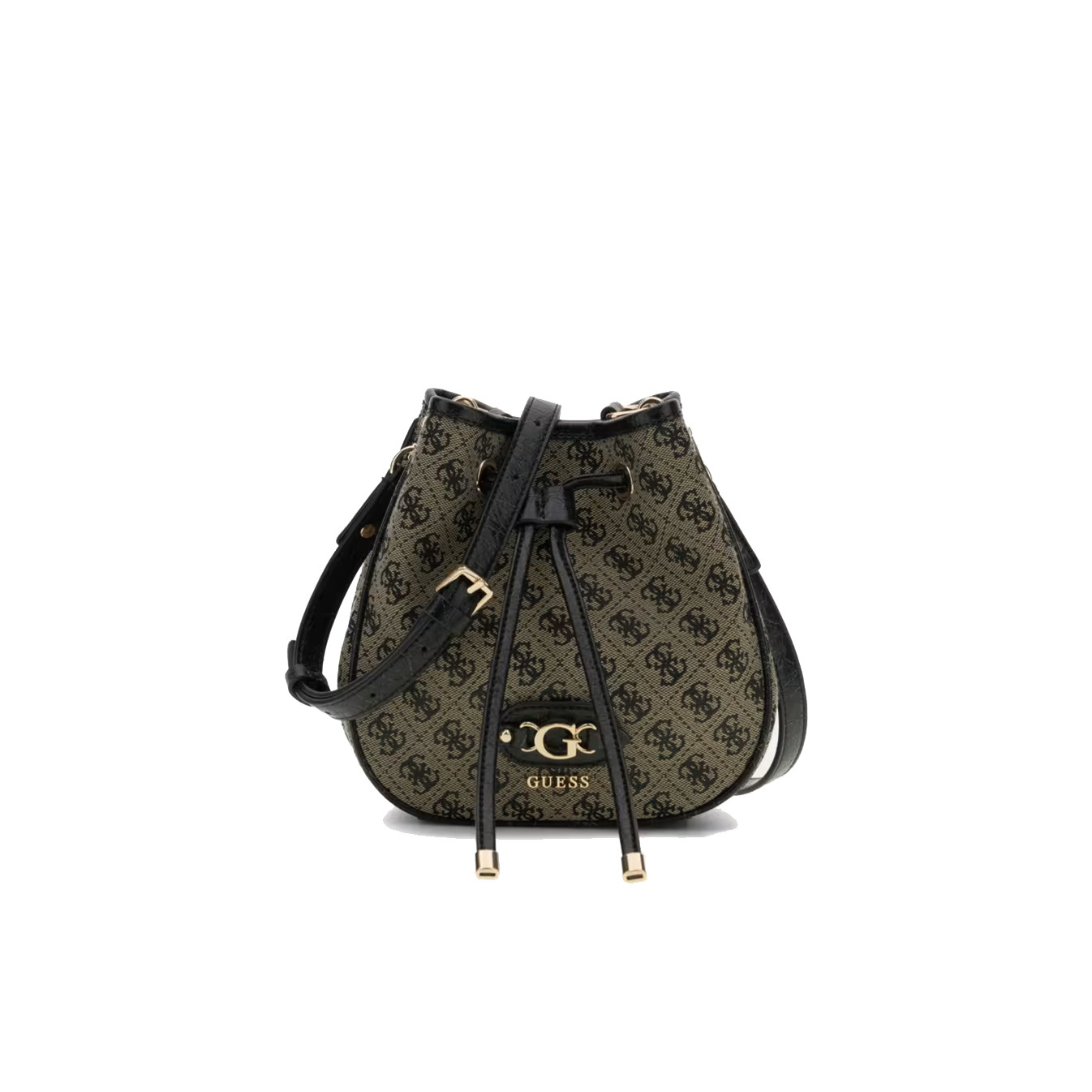 Guess Samantha Mini Bucket Bag Black Logo