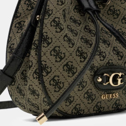 Guess Samantha Mini Bucket Bag Black Logo