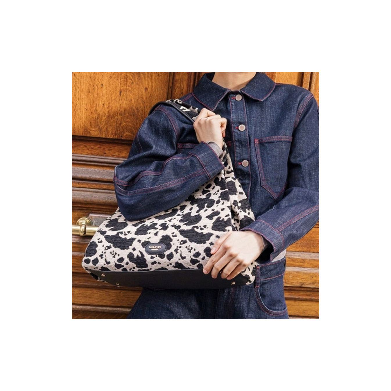 Lollipops Talaya Large Shopping Bag L Cow Print 2 Tones