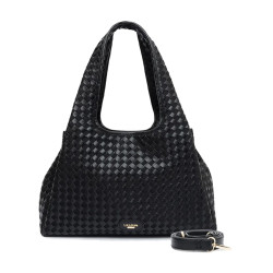 Lollipops Talaya Large Shopping Bag L Woven Effect Black