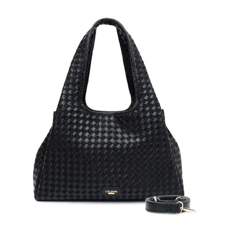 Lollipops Talaya Large Shopping Bag L Woven Effect Black