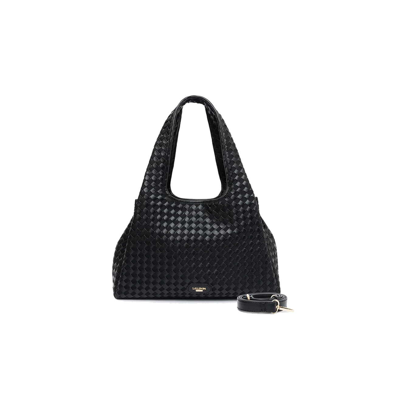 Lollipops Talaya Large Shopping Bag L Woven Effect Black