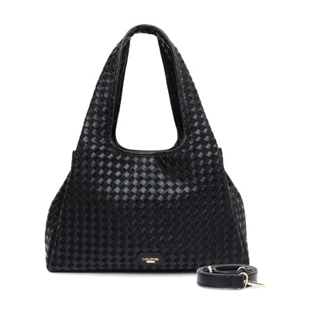 Lollipops Talaya Large Shopping Bag L Woven Effect Black