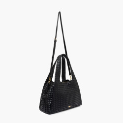 Lollipops Talaya Large Shopping Bag L Woven Effect Black