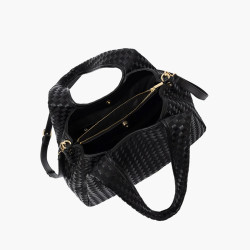 Lollipops Talaya Large Shopping Bag L Woven Effect Black