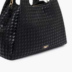 Lollipops Talaya Large Shopping Bag L Woven Effect Black