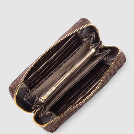 Lancaster Dune Portefeuille Et Compagnon 129-17 Marron Foncé ouvert