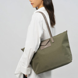 Lancaster Smart Kba Large Tote Bag Shoulder Carried 516-31 Khaki Taupe