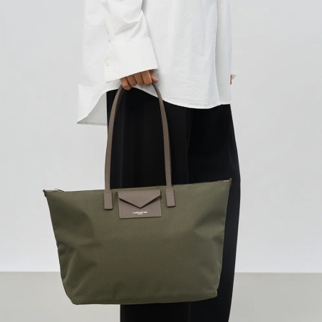 Lancaster Smart Kba Large Tote Bag Shoulder Carried 516-31 Khaki Taupe