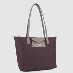 Lancaster Smart Kba Shoulder Tote Bag 516-30 Bordeaux Taupe