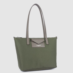 Lancaster Smart Kba Shoulder Tote Bag 516-30 Taupe Khaki