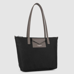 Lancaster Smart Kba Sac Cabas Porté Épaule 516-30 Noir Taupe côté