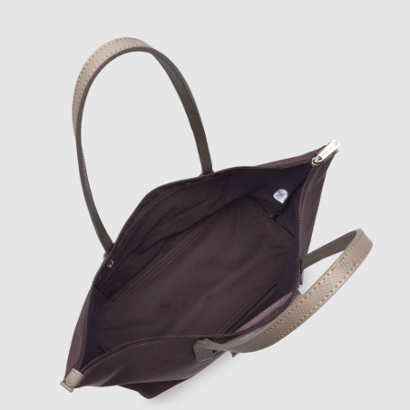 Lancaster Smart Kba Grand Sac Cabas Porté Épaule 516-31 Bordeaux Taupe