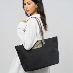 Lancaster Smart Kba Large Tote Bag Shoulder Carried 516-31 Black Taupe